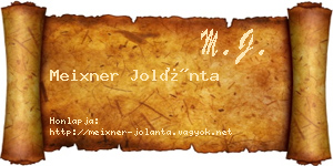 Meixner Jolánta névjegykártya